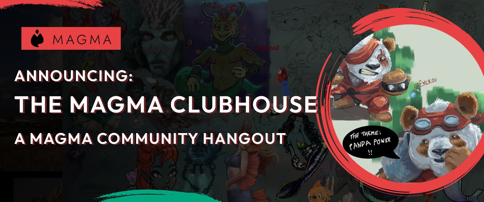 Join our weekly community drawing hangout: the Magma Clubhouse cover image